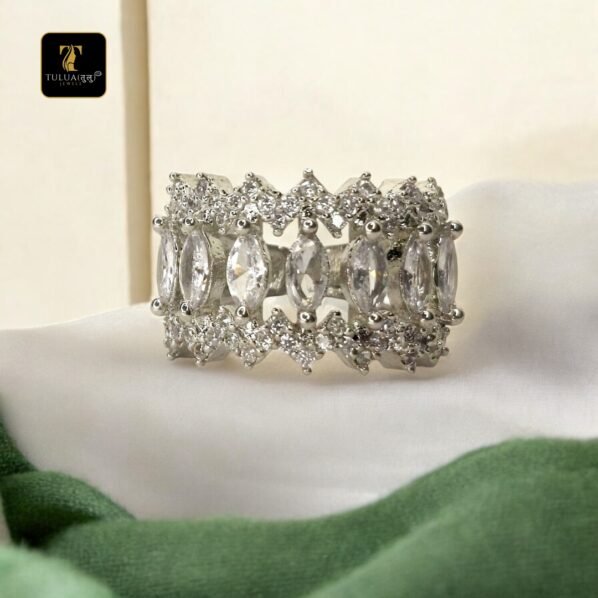 Spellbound Sparkle Silver Band Ring for Women | Tulua Jewels - Image 3