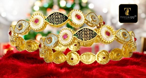 Gold Look alike AD stone Bangle 14A - Image 4