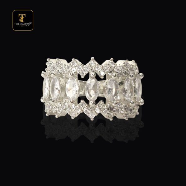 Spellbound Sparkle Silver Band Ring for Women | Tulua Jewels - Image 4