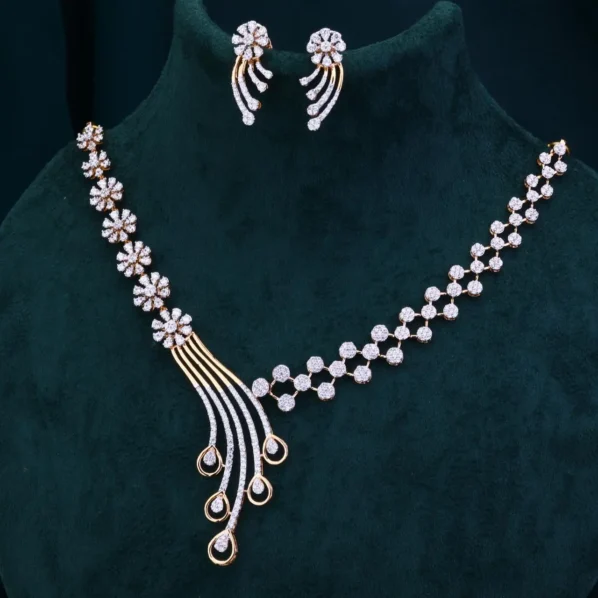 Elegant Gold and Diamond Necklace Set by Tulua Jewels - Image 3