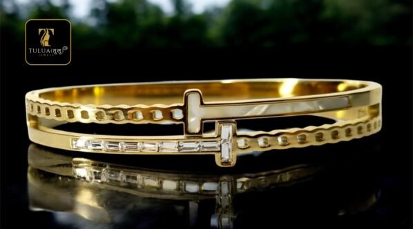 Gold-Plated Bracelet with Intricate Chain Design and Diamond Accents by Tulua Jewels - Image 3