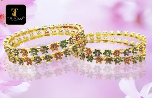 Tulua Jewels - Floral Gold-Toned Bangles - Image 4