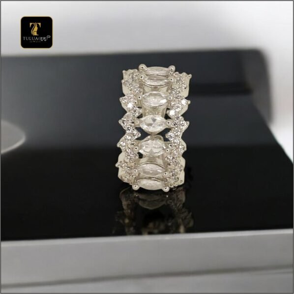 Spellbound Sparkle Silver Band Ring for Women | Tulua Jewels - Image 2