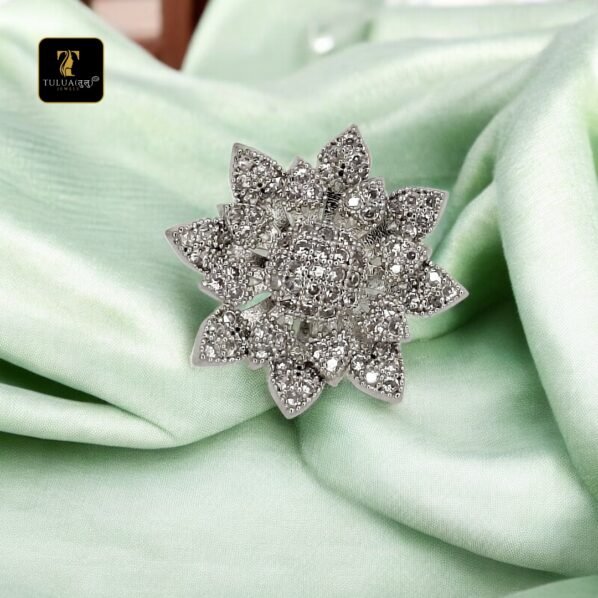 Exquisite Diamond Floral Brooch – White Luxury Accessory Ring | Tulua Jewels - Image 5