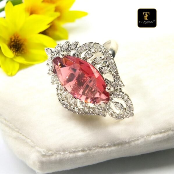 Finger Ring with Green Stones for Women(Adjustable) | Tulua Jewels - Image 5