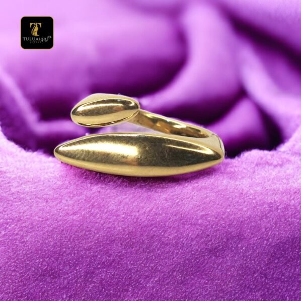Minimalist Gold-Plated Adjustable Open Ring - Modern Design | Tulua Jewels - Image 3