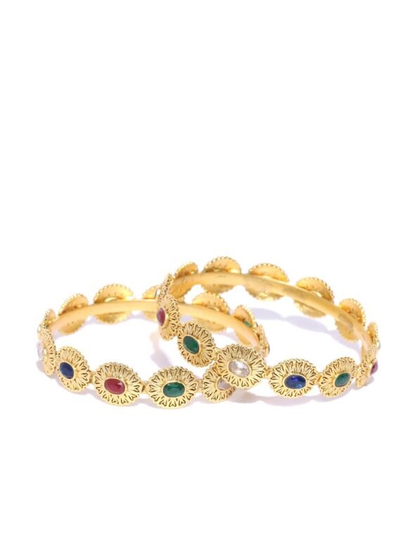 Gold Look alike AD stone Bangle 14A
