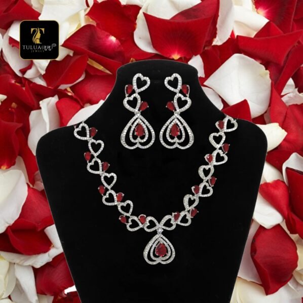 Red Ruby and Diamond Necklace