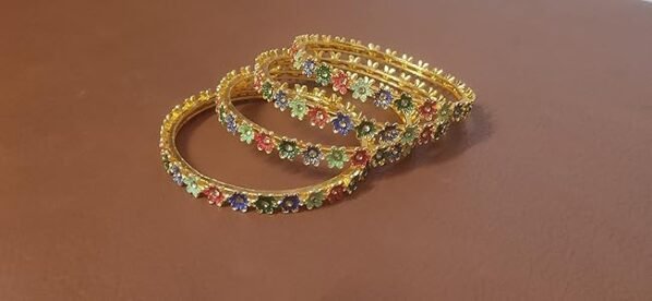 Tulua Jewels - Floral Gold-Toned Bangles - Image 2