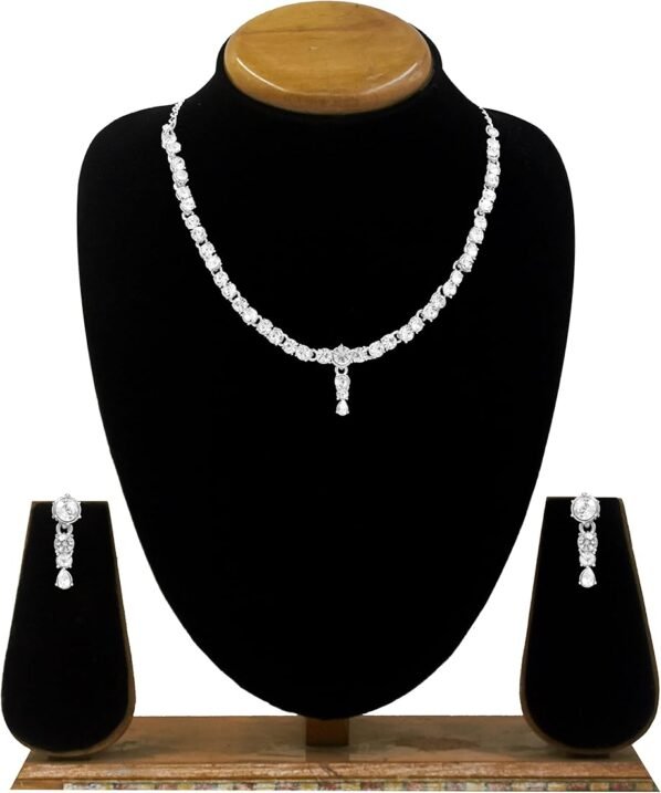 Elegant Crystal Necklace and Earring Set with Pear-Shaped Drop Necklace - Image 4