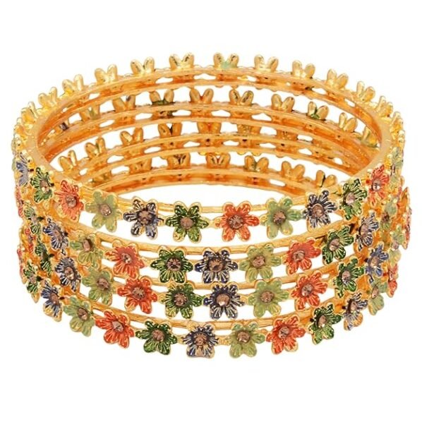 Tulua Jewels - Floral Gold-Toned Bangles