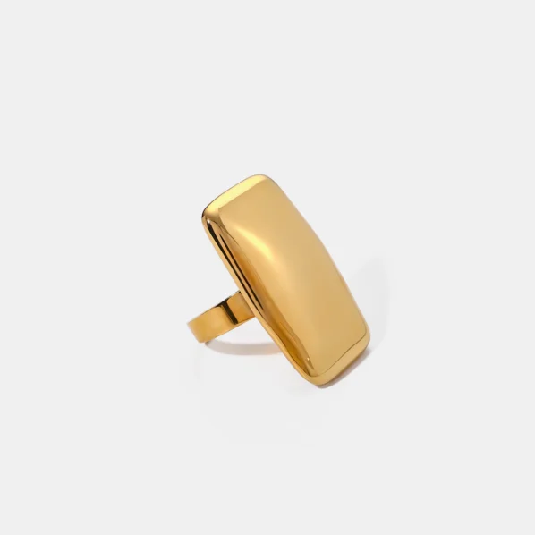 Elegant Wide Gold-Plated Statement Ring for Women - Image 2
